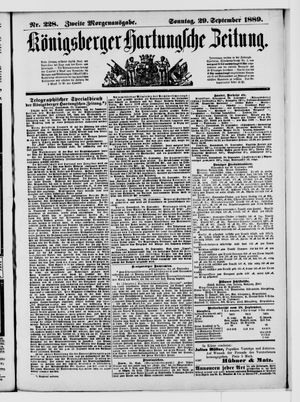 Königsberger Hartungsche Zeitung vom 29.09.1889