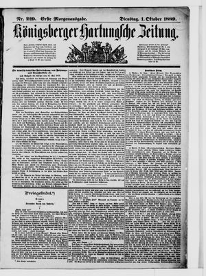 Königsberger Hartungsche Zeitung vom 01.10.1889