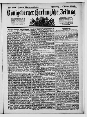 Königsberger Hartungsche Zeitung vom 01.10.1889