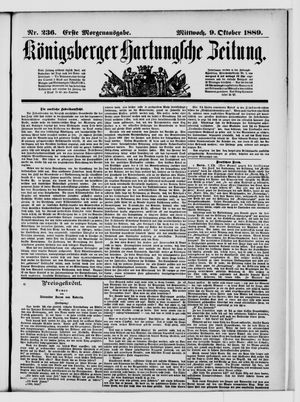Königsberger Hartungsche Zeitung vom 09.10.1889