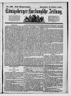 Königsberger Hartungsche Zeitung vom 12.10.1889