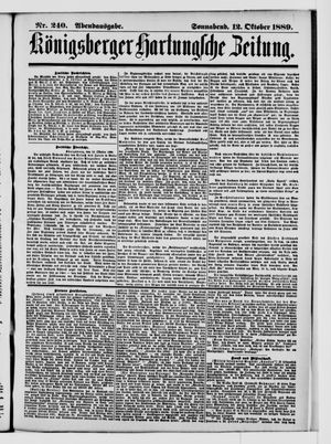 Königsberger Hartungsche Zeitung vom 12.10.1889