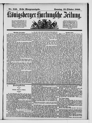 Königsberger Hartungsche Zeitung vom 13.10.1889