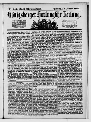 Königsberger Hartungsche Zeitung vom 13.10.1889