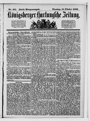 Königsberger Hartungsche Zeitung vom 15.10.1889