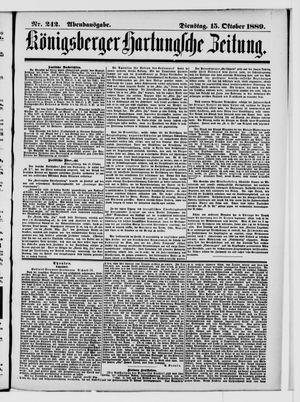 Königsberger Hartungsche Zeitung vom 15.10.1889