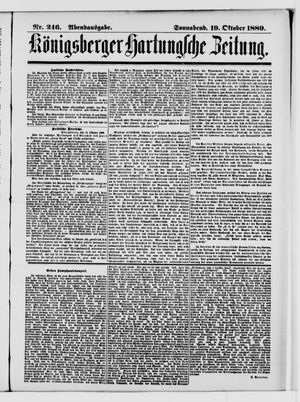 Königsberger Hartungsche Zeitung vom 19.10.1889