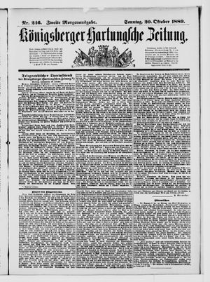 Königsberger Hartungsche Zeitung vom 20.10.1889