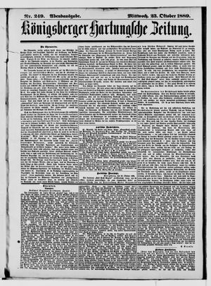 Königsberger Hartungsche Zeitung vom 23.10.1889