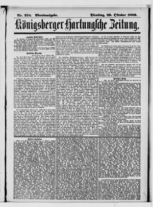 Königsberger Hartungsche Zeitung on Oct 29, 1889