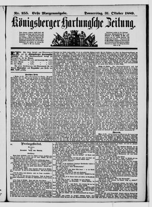 Königsberger Hartungsche Zeitung vom 31.10.1889