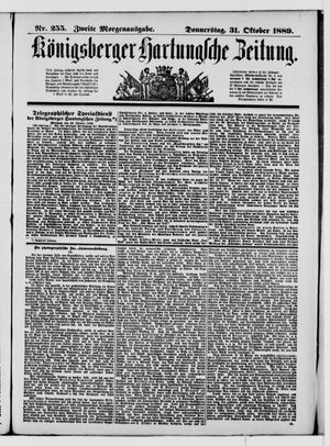 Königsberger Hartungsche Zeitung vom 31.10.1889