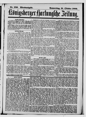 Königsberger Hartungsche Zeitung vom 31.10.1889