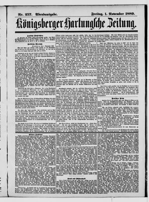 Königsberger Hartungsche Zeitung vom 01.11.1889