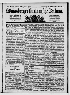 Königsberger Hartungsche Zeitung vom 03.11.1889