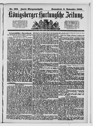 Königsberger Hartungsche Zeitung vom 09.11.1889