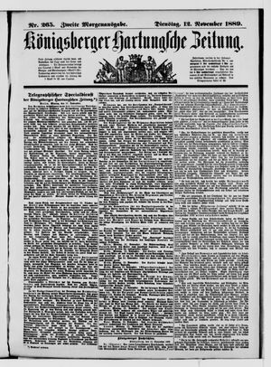 Königsberger Hartungsche Zeitung vom 12.11.1889