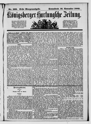 Königsberger Hartungsche Zeitung vom 16.11.1889