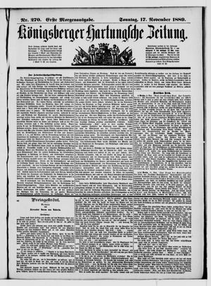 Königsberger Hartungsche Zeitung vom 17.11.1889