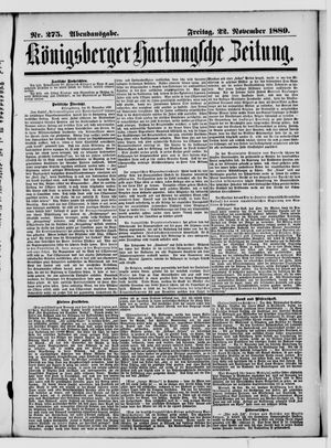 Königsberger Hartungsche Zeitung on Nov 22, 1889