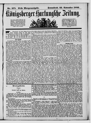 Königsberger Hartungsche Zeitung vom 23.11.1889