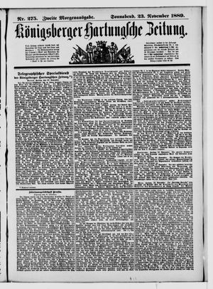 Königsberger Hartungsche Zeitung vom 23.11.1889
