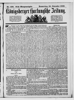 Königsberger Hartungsche Zeitung vom 28.11.1889