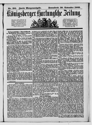 Königsberger Hartungsche Zeitung vom 30.11.1889