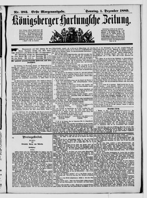 Königsberger Hartungsche Zeitung vom 01.12.1889