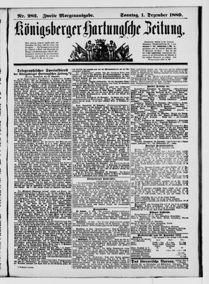 Königsberger Hartungsche Zeitung vom 01.12.1889