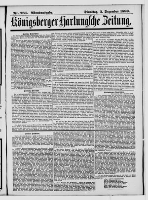 Königsberger Hartungsche Zeitung vom 03.12.1889