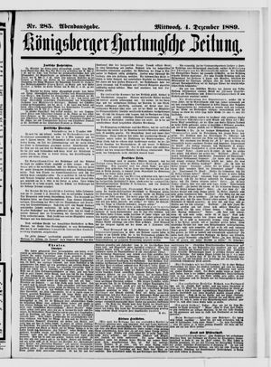 Königsberger Hartungsche Zeitung vom 04.12.1889