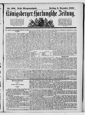 Königsberger Hartungsche Zeitung vom 06.12.1889