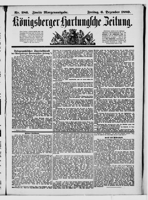 Königsberger Hartungsche Zeitung vom 06.12.1889