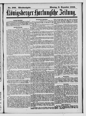 Königsberger Hartungsche Zeitung vom 09.12.1889