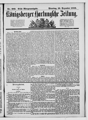 Königsberger Hartungsche Zeitung vom 10.12.1889
