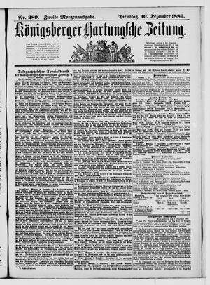 Königsberger Hartungsche Zeitung vom 10.12.1889