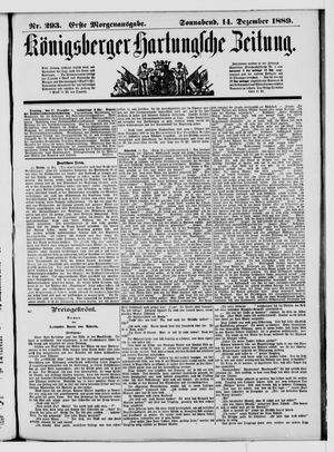 Königsberger Hartungsche Zeitung vom 14.12.1889
