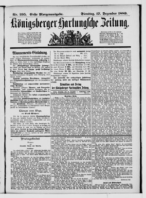 Königsberger Hartungsche Zeitung vom 17.12.1889