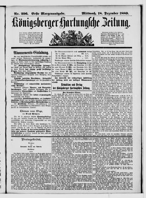 Königsberger Hartungsche Zeitung vom 18.12.1889