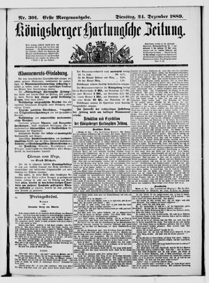 Königsberger Hartungsche Zeitung vom 24.12.1889