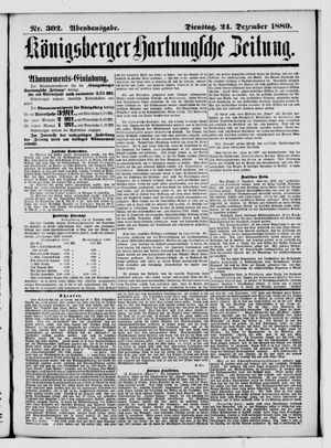 Königsberger Hartungsche Zeitung vom 24.12.1889