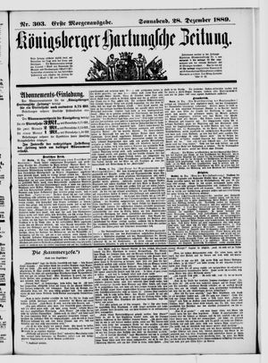 Königsberger Hartungsche Zeitung vom 28.12.1889
