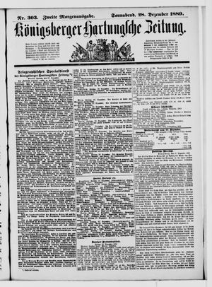 Königsberger Hartungsche Zeitung vom 28.12.1889