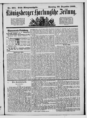 Königsberger Hartungsche Zeitung vom 29.12.1889