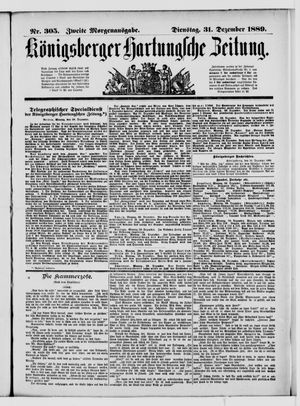 Königsberger Hartungsche Zeitung on Dec 31, 1889