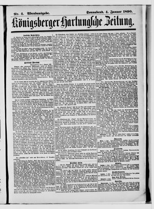 Königsberger Hartungsche Zeitung vom 04.01.1890