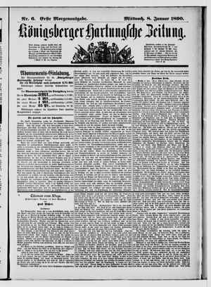 Königsberger Hartungsche Zeitung vom 08.01.1890
