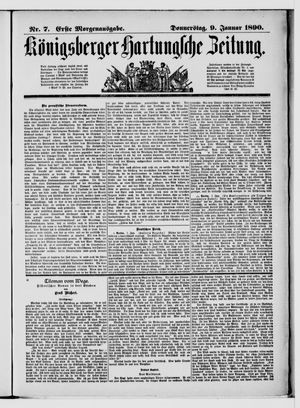 Königsberger Hartungsche Zeitung vom 09.01.1890