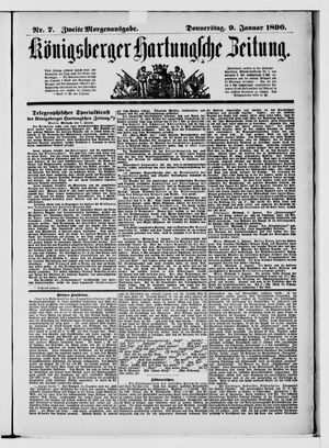 Königsberger Hartungsche Zeitung vom 09.01.1890